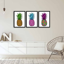Wallity Cuadro Decorativo Enmarcado en MDF (3 Piezas) Multicolor